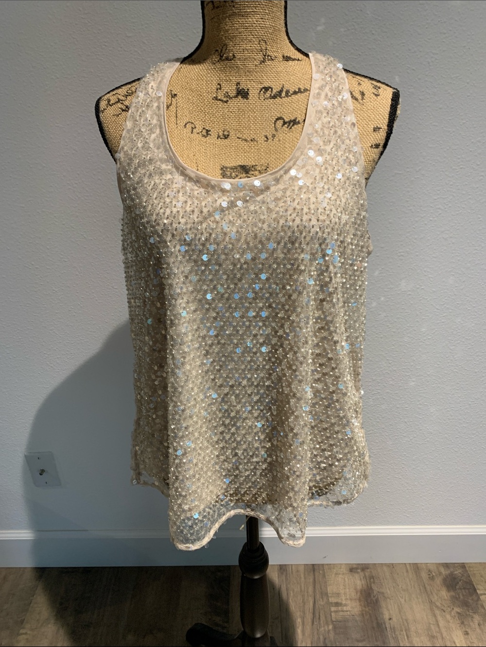 Studio Y Ivory Sequin Tank Top